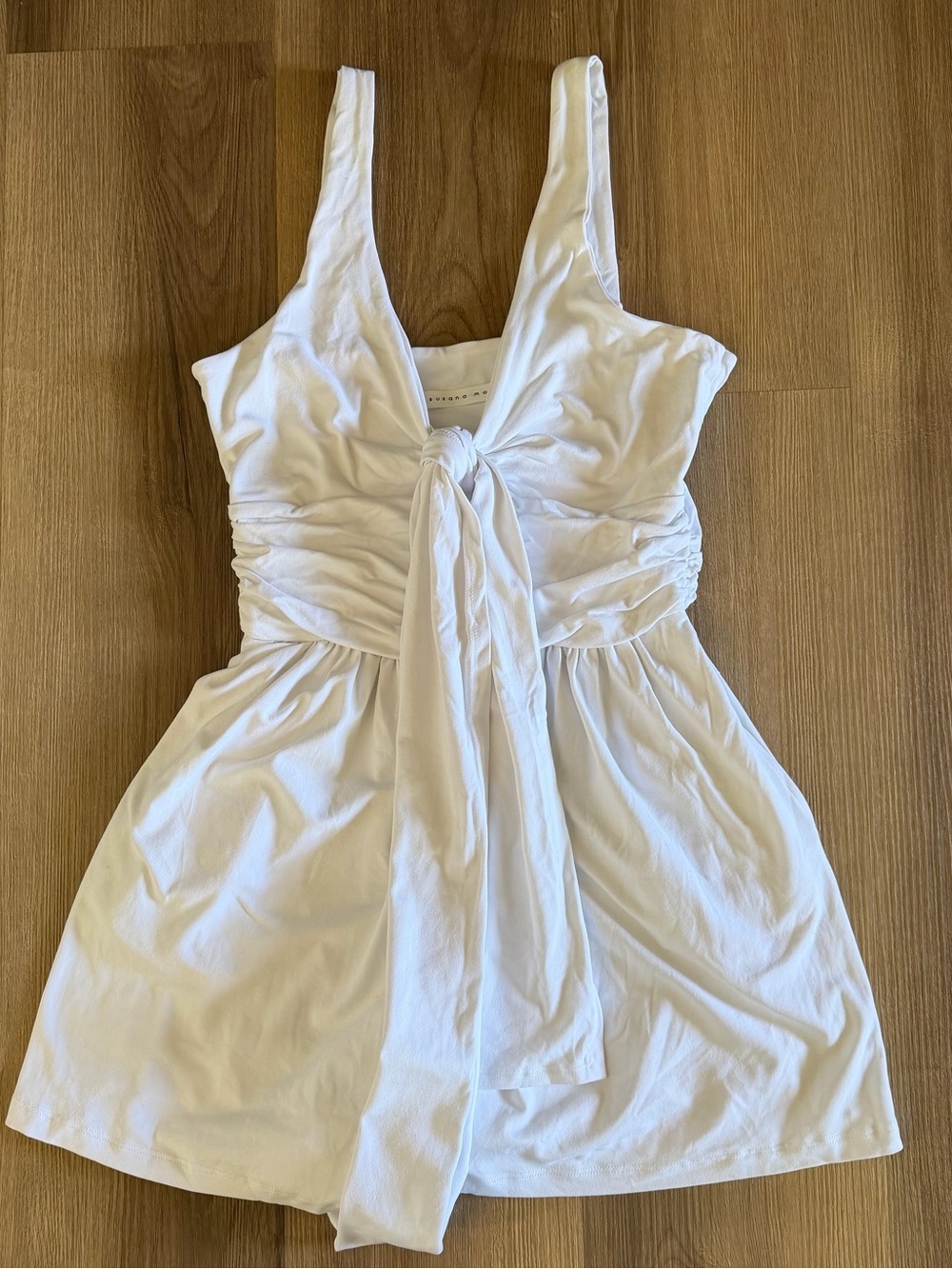 Susana Monaco White Knot-Front Sleeveless Top
